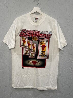 Vintage Chicago Bulls T-Shirt 6 Time NBA Champions 1998 Pro Player M Tee NWT
